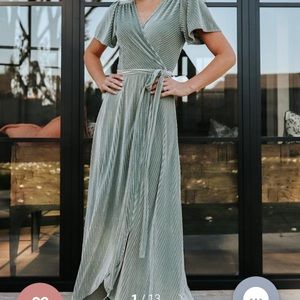 Baltic Born sage green wrap dress